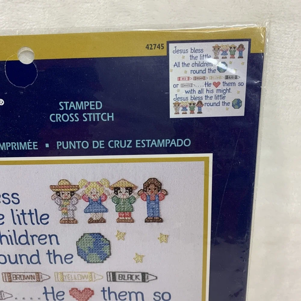 NIP Bucilla Stamped Cross Stitch Kit All The Little Children 42745 Jesus NEW HTF